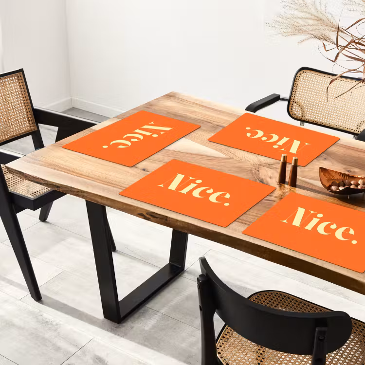 Oranje - Gebroken wit - Nice Placemat vinyl groot -zzsfeer4_Kitchenyeah-website