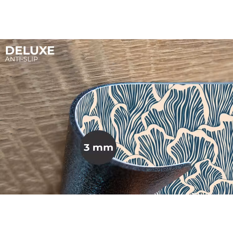Organisch - Blauw - Crème - Schelpen Placemat vinyl groot 368 -closeup