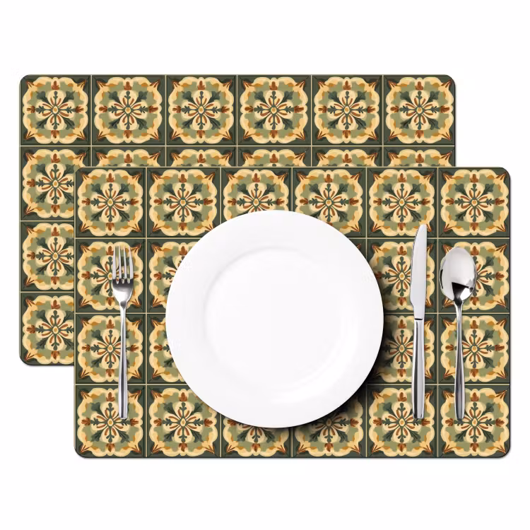 Ornament - Patroon - Groen Placemat vinyl groot 368 -zzsfeer2_Kitchenyeah-website