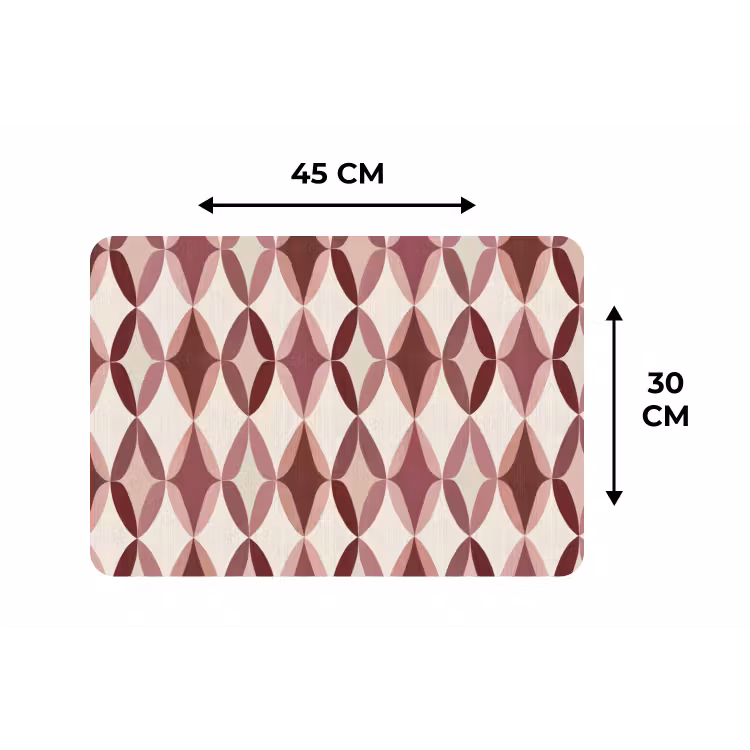 Ovaal - Textuur - Roze Placemat vinyl groot 368 -specs