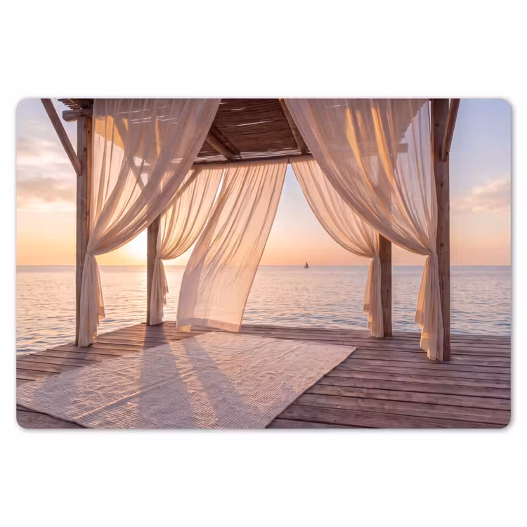 Overkapping - Zee - Zonsondergang - Vakantie - Rust Placemat vinyl groot -zzsfeer1_Kitchenyeah-website