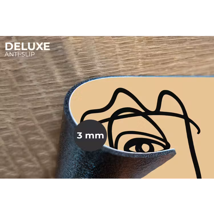 Overlappende profielen - Lichtbruin - Zwart Placemat vinyl groot -closeup