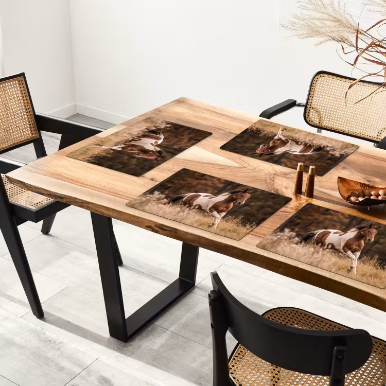 Paard - Bruin - Gras Placemat vinyl groot -zzsfeer4_Kitchenyeah-website