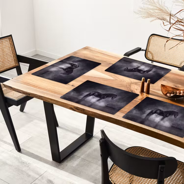 Paard - Magisch - Zwart Placemat vinyl groot -zzsfeer4_Kitchenyeah-website