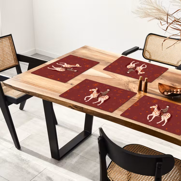 Paard - Ruiter - Sterren - Nacht - Illustratie Placemat vinyl groot -zzsfeer4_Kitchenyeah-website