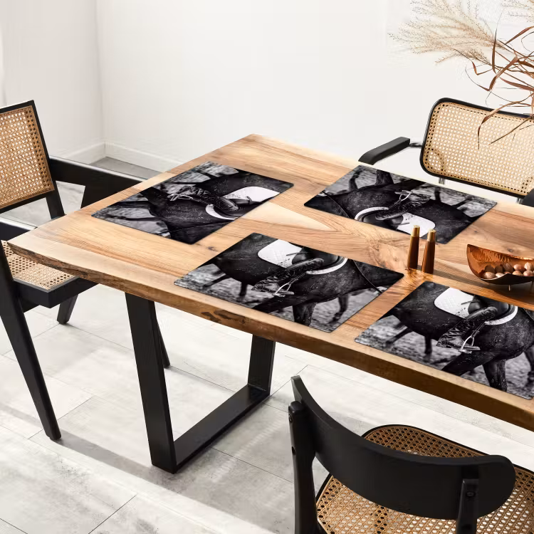 Paard - Sport - Zwart - Wit Placemat vinyl groot -zzsfeer4_Kitchenyeah-website