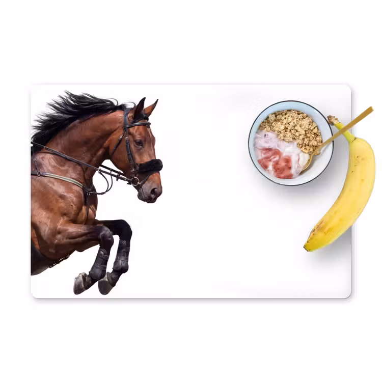 Paard - Springen - Modern Placemat vinyl groot -zzzproduct_Kitchenyeah-website