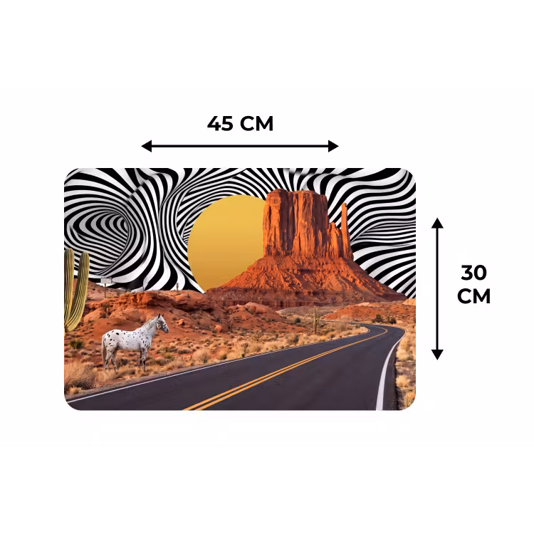 Placemat - 6 stuks - Paard - Woestijn - Natuur - Paard - Woestijn - Natuur Placemat vinyl groot
