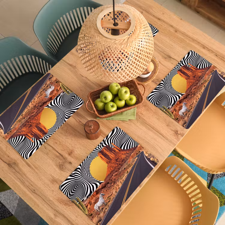 Placemat - 6 stuks - Paard - Woestijn - Natuur - Paard - Woestijn - Natuur Placemat vinyl groot