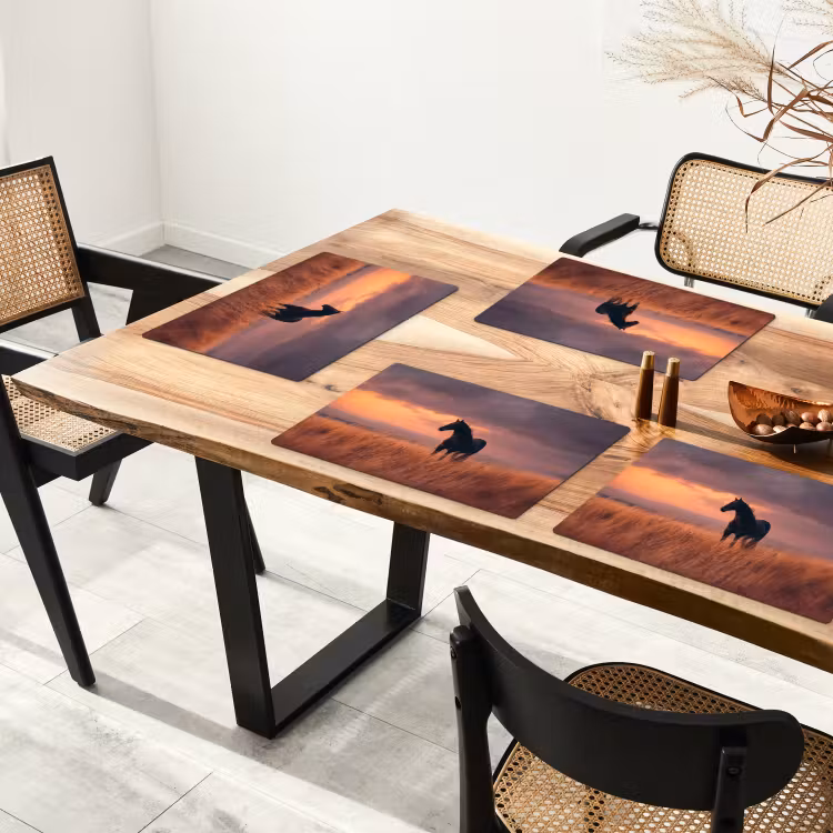 Paard - Wolken - Open veld Placemat vinyl groot -zzsfeer4_Kitchenyeah-website