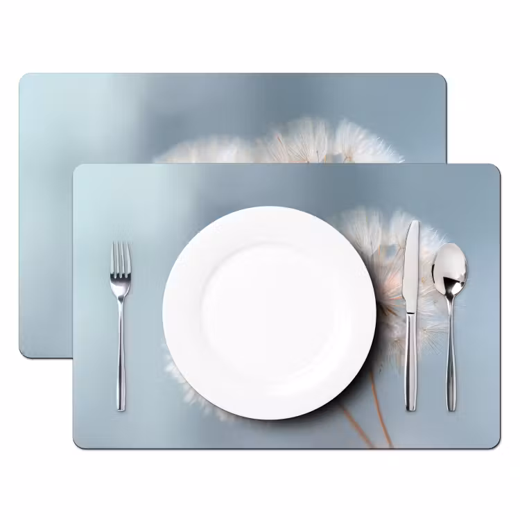 Paardenbloemen - Pluisjes - Wit Placemat vinyl groot -zzsfeer2_Kitchenyeah-website
