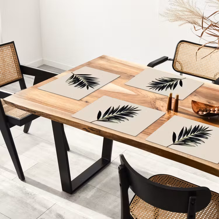 Palmblad - Subtiel - Groen - beige Placemat vinyl groot -zzsfeer4_Kitchenyeah-website