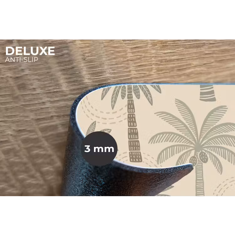 Palmbomen - Patroon - Tropisch - Beige Placemat vinyl groot -closeup