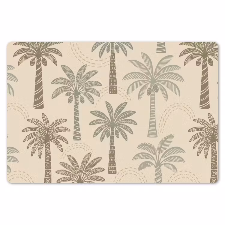 Palmbomen - Patroon - Tropisch - Beige Placemat vinyl groot -zzsfeer1_Kitchenyeah-website