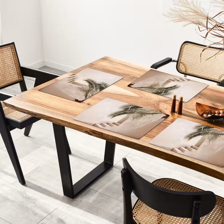 Palmboom - Schaduw - Trap - Beige Placemat vinyl groot -zzsfeer4_Kitchenyeah-website