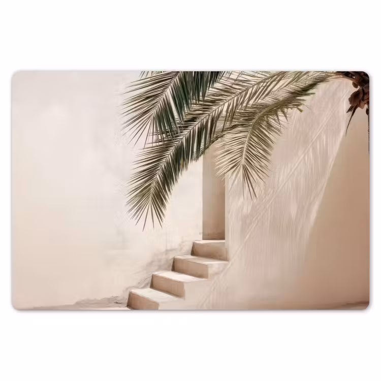 Palmboom - Schaduw - Trap - Beige Placemat vinyl groot -zzsfeer1_Kitchenyeah-website