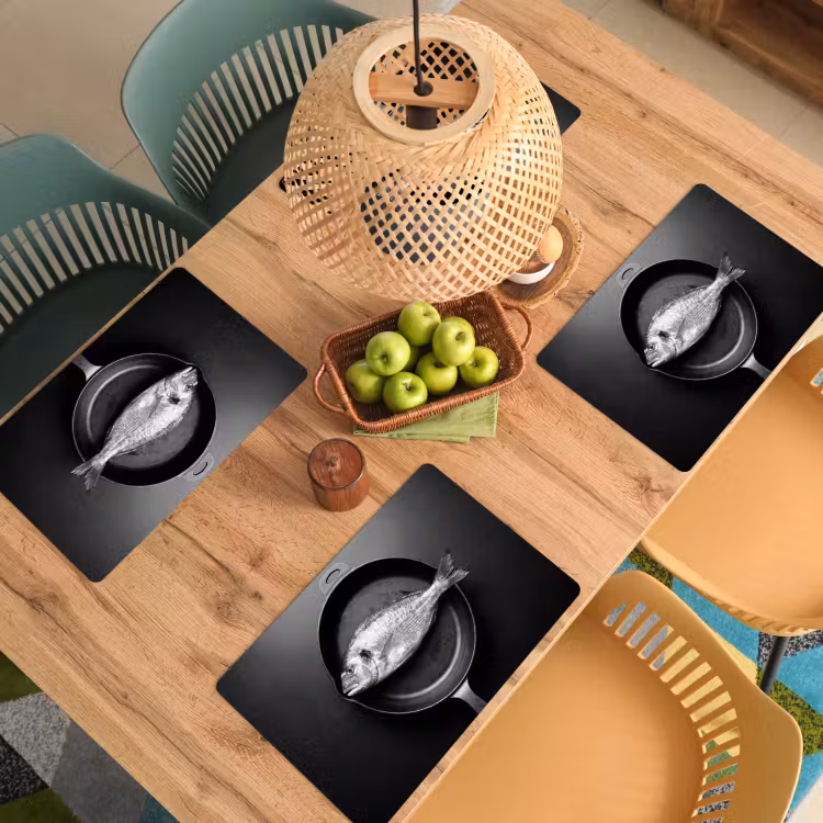 Pan - Vis - Zwart - Wit Placemat vinyl groot -zzsfeer5_Kitchenyeah-website