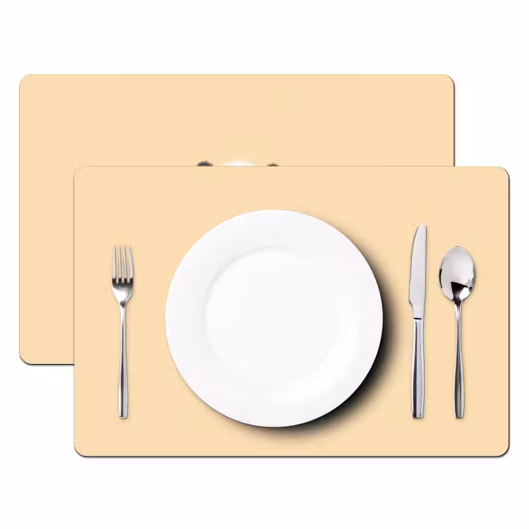 Panda - Beige - Minimalistisch Placemat vinyl groot -zzsfeer2_Kitchenyeah-website