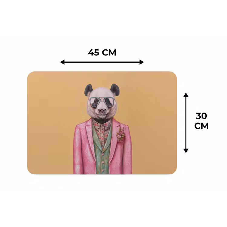 Panda - Pak - Zonnebril - Blauw Placemat vinyl groot -specs