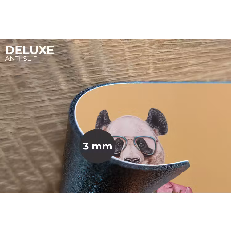 Panda - Pak - Zonnebril - Blauw Placemat vinyl groot -closeup