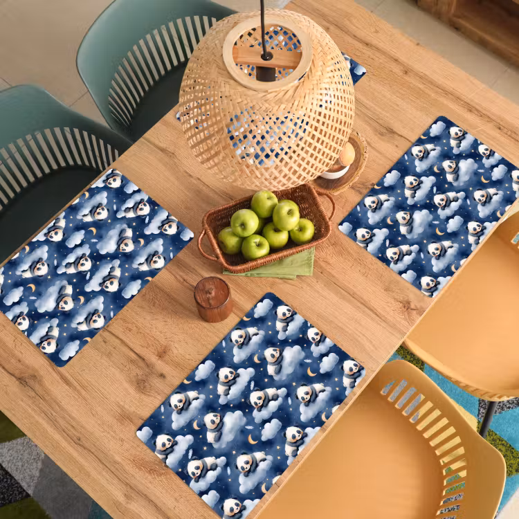 Panda's - Slapen - Blauw Placemat vinyl groot 368 -zzsfeer5_Kitchenyeah-website