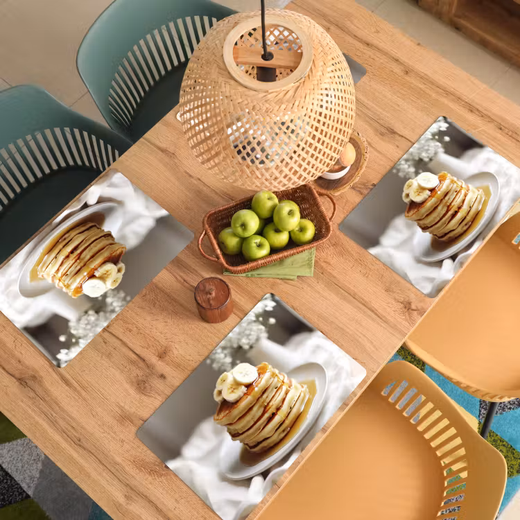 Pannenkoeken - Banaan - Siroop - Wit - Beige Placemat vinyl groot -zzsfeer5_Kitchenyeah-website