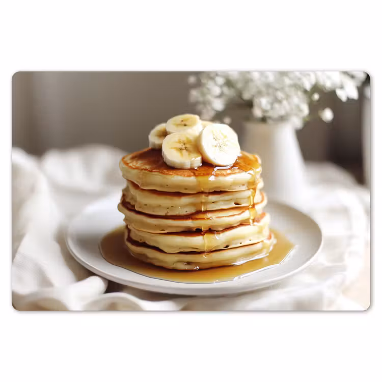 Pannenkoeken - Banaan - Siroop - Wit - Beige Placemat vinyl groot -zzsfeer1_Kitchenyeah-website