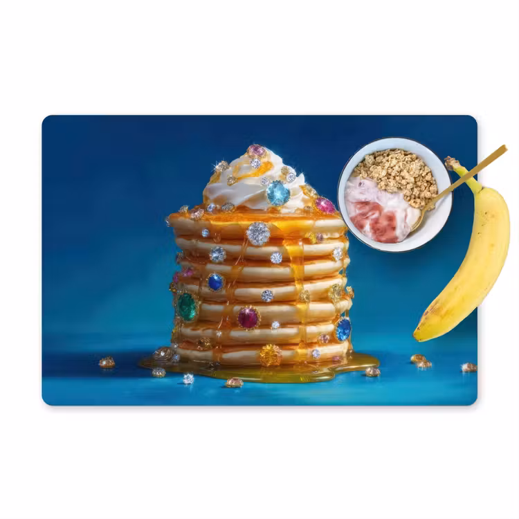Pannenkoeken - Steentjes - Glitter - Slagroom Placemat vinyl groot -zzzproduct_Kitchenyeah-website