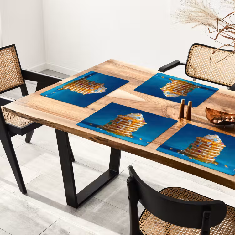 Pannenkoeken - Steentjes - Glitter - Slagroom Placemat vinyl groot -zzsfeer4_Kitchenyeah-website