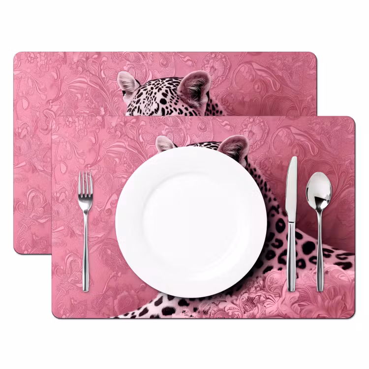 Panter - Luxe - Roze Placemat vinyl groot -zzsfeer2_Kitchenyeah-website