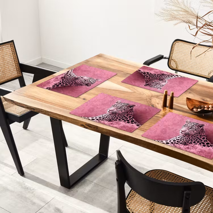 Panter - Luxe - Roze Placemat vinyl groot -zzsfeer4_Kitchenyeah-website