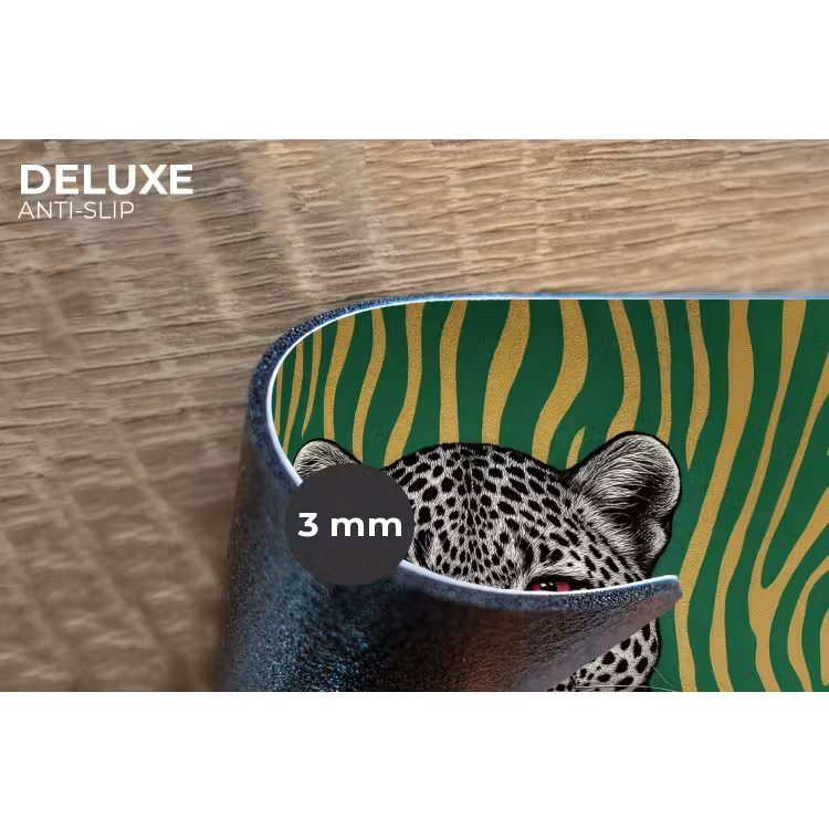 Panter - Zebrapatroon - Groen Placemat vinyl groot -closeup