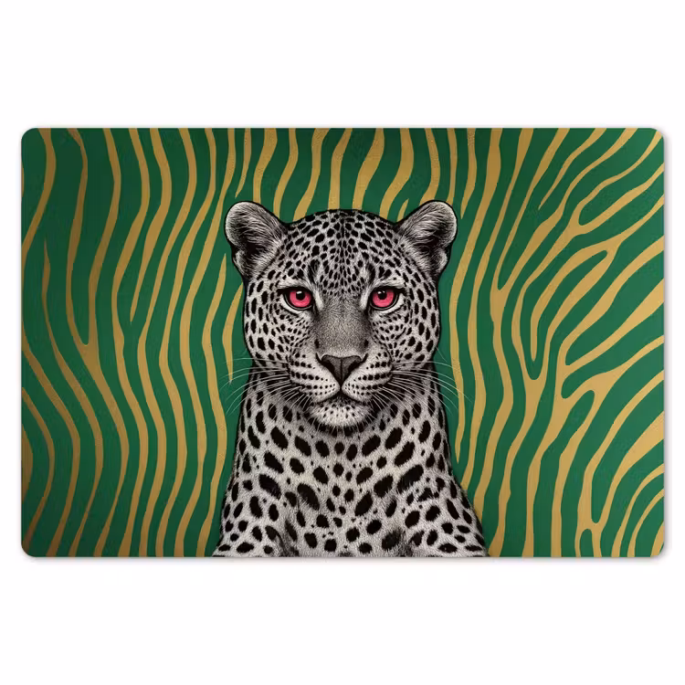 Panter - Zebrapatroon - Groen Placemat vinyl groot -zzsfeer1_Kitchenyeah-website