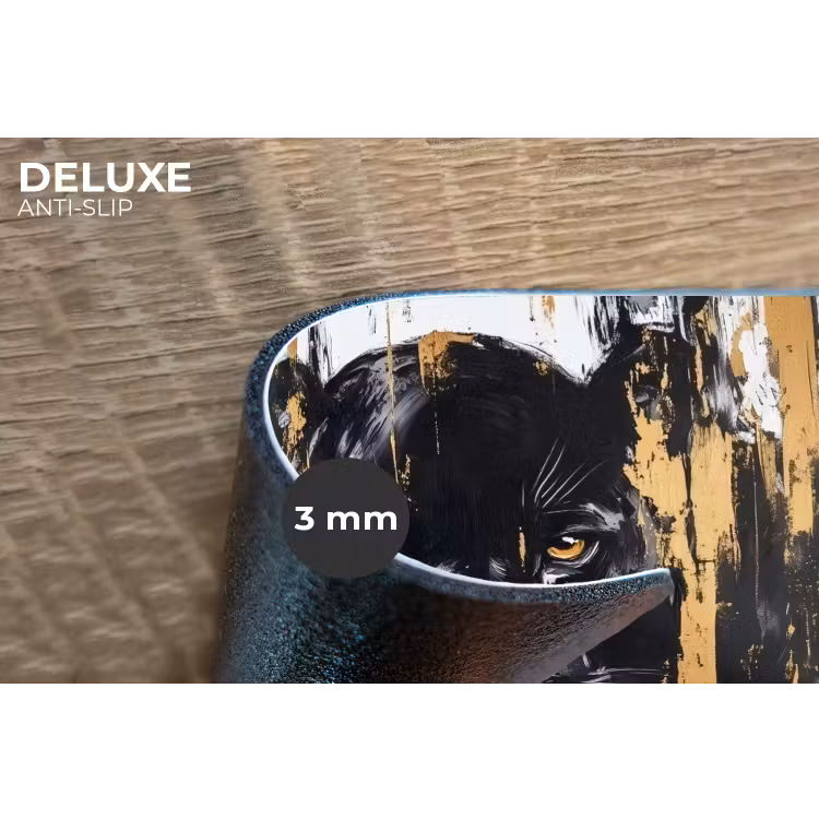 Panter - Zwart - Abstract - Verfstreken Placemat vinyl groot -closeup