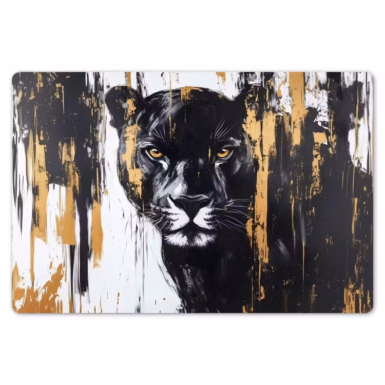 Panter - Zwart - Abstract - Verfstreken Placemat vinyl groot -zzsfeer1_Kitchenyeah-website