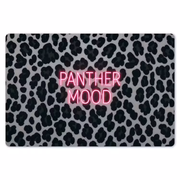 Panterprint - Zwart - Neonletters - Roze Placemat vinyl groot -zzsfeer1_Kitchenyeah-website