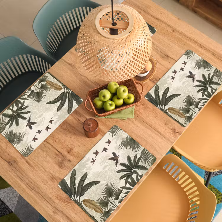Papagaaien - Jungle - Tropisch - Green Placemat vinyl groot -zzsfeer5_Kitchenyeah-website