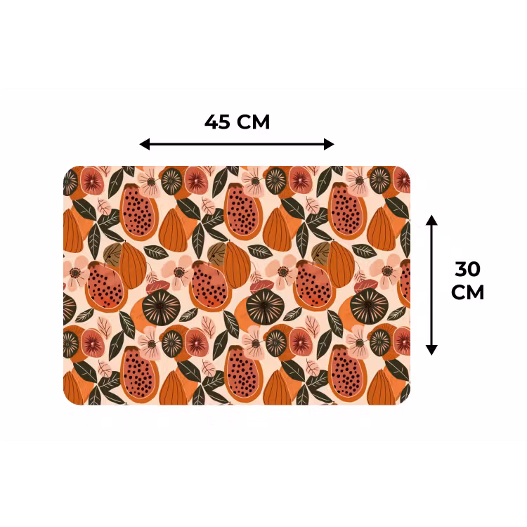 Papaja - Bloesem - Oranje Placemat vinyl groot 368 -specs