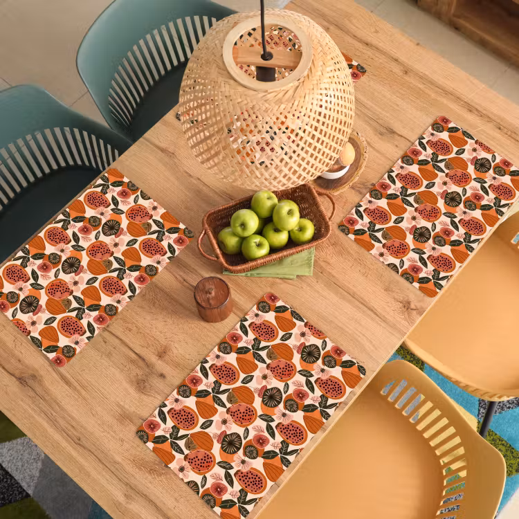 Papaja - Bloesem - Oranje Placemat vinyl groot 368 -zzsfeer5_Kitchenyeah-website