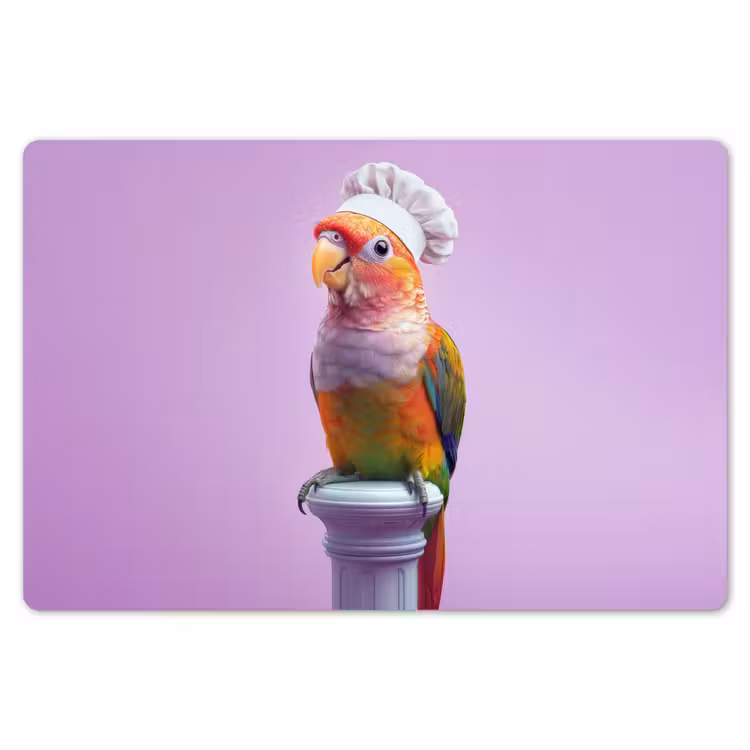 Papegaai - Koksmuts - Pilaar - Vogel Placemat vinyl groot -zzsfeer1_Kitchenyeah-website