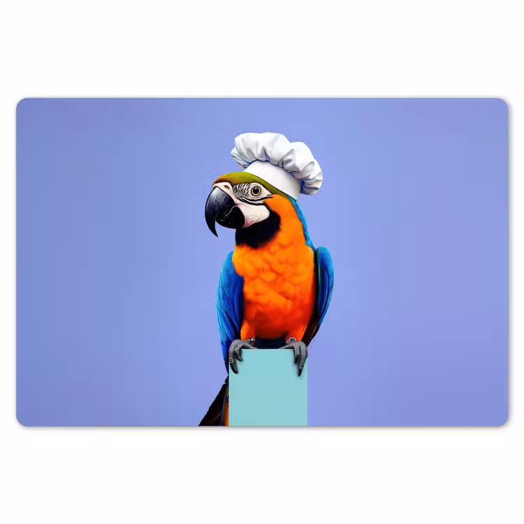 Papegaai - Koksmuts - Vogel - Leuk Placemat vinyl groot -zzsfeer1_Kitchenyeah-website