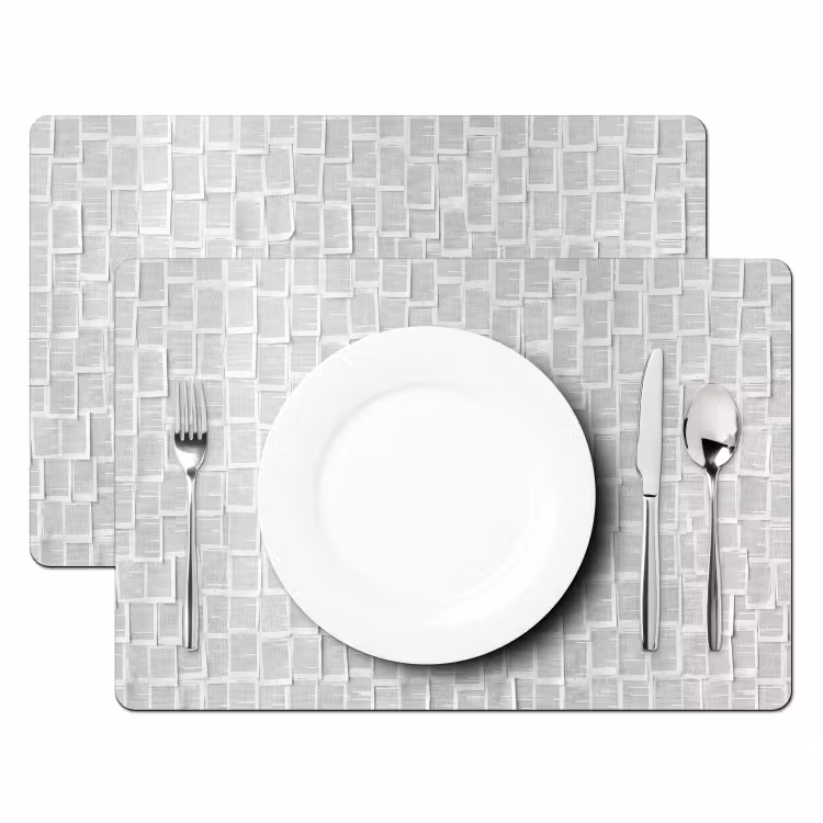 Papier - Overlappend - Textuur - Modern - Wit Placemat vinyl groot -zzsfeer2_Kitchenyeah-website