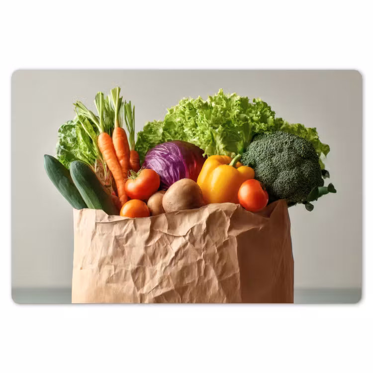 Papieren - Boodschappen - Groente - Kleurrijk Placemat vinyl groot -zzsfeer1_Kitchenyeah-website