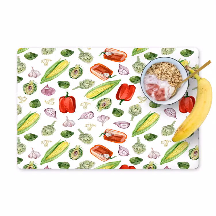Paprika - Maïs - Patroon - Groente Placemat vinyl groot 368 -zzzproduct_Kitchenyeah-website