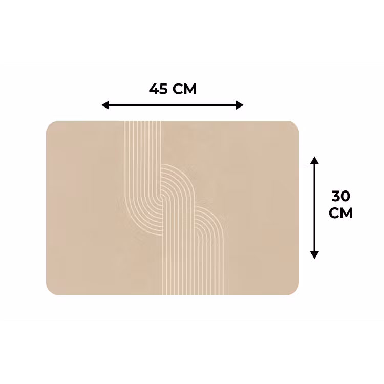 Parallelle lijnen - Lichte textuur - Beige Placemat vinyl groot -specs