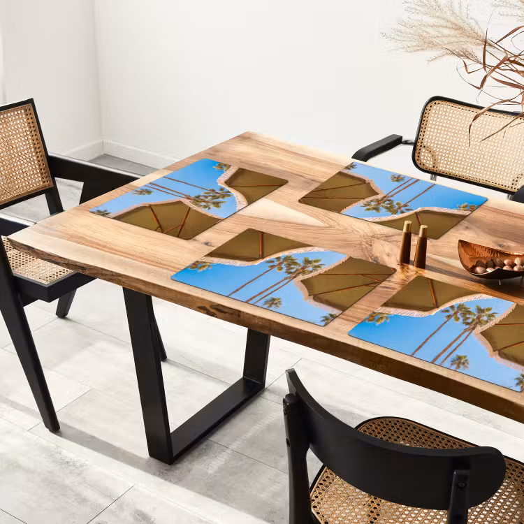 Parasol - Groen - Franjes - Zomer - Tropisch Placemat vinyl groot -zzsfeer4_Kitchenyeah-website