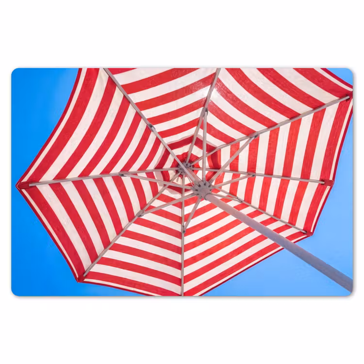 Parasol - Strepen - Zomer - Rood - Blauw Placemat vinyl groot -zzsfeer1_Kitchenyeah-website