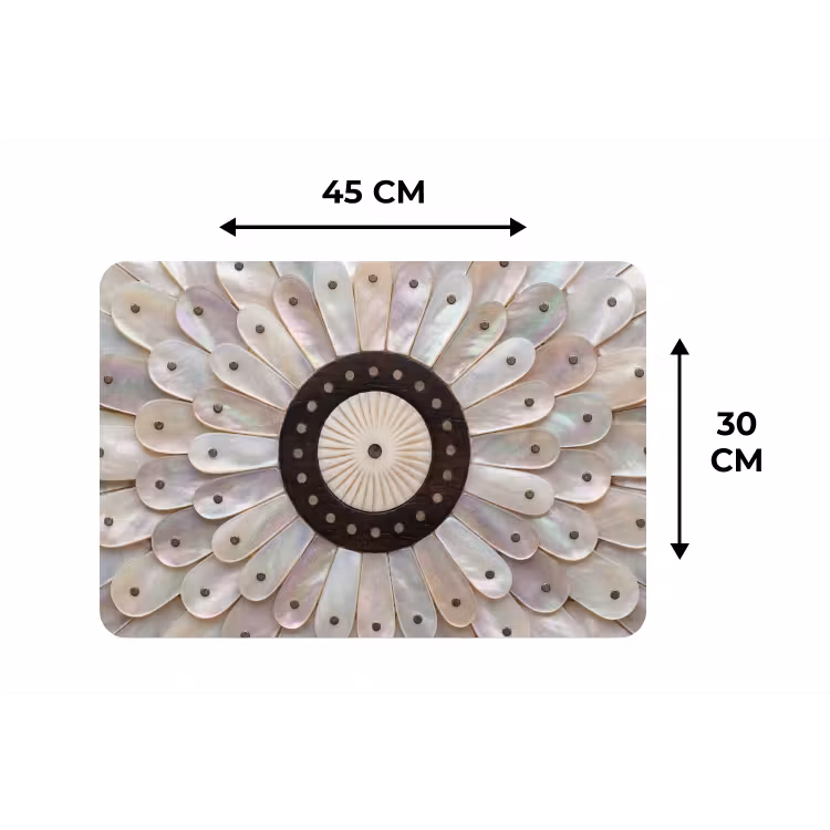 Parelmoer - Patroon - Decoratie - Ambacht - Wit Placemat vinyl groot -specs