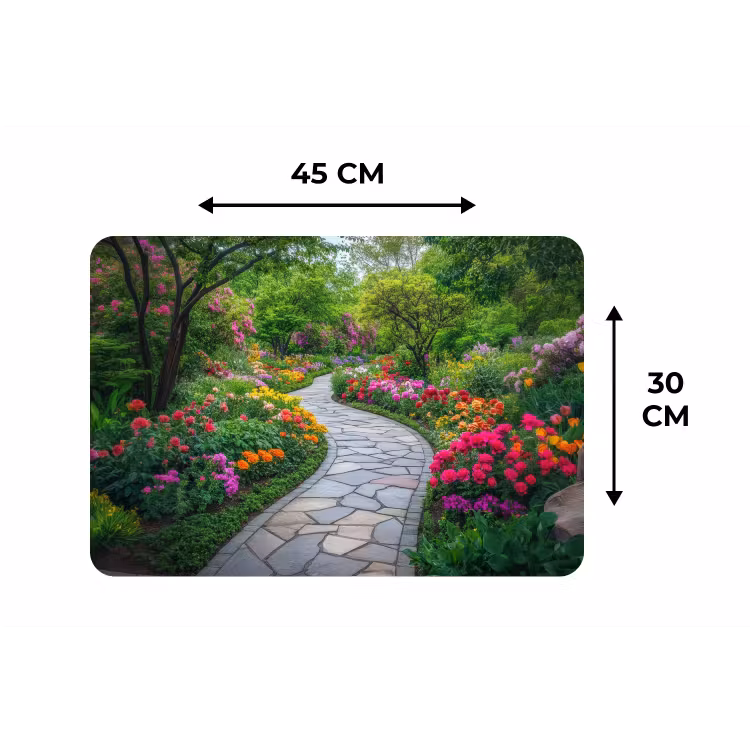 Park - Bloemen - Tuin Placemat vinyl groot -specs