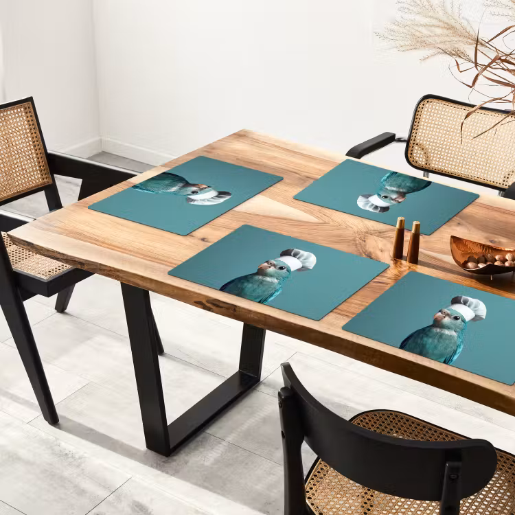 Parkiet - Vogel - Koksmuts - Cute Placemat vinyl groot -zzsfeer4_Kitchenyeah-website